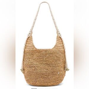 NWT Florabella Coachello Bag Natural raffia tan tote beach summer Revolve $194